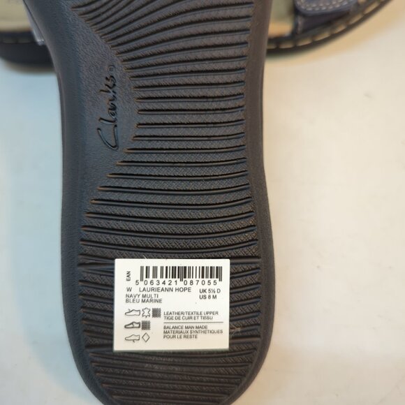 Clarks Laurieann Hope Slip On Women's Sandal US 8 Navy Blue - Picture 4 of 8